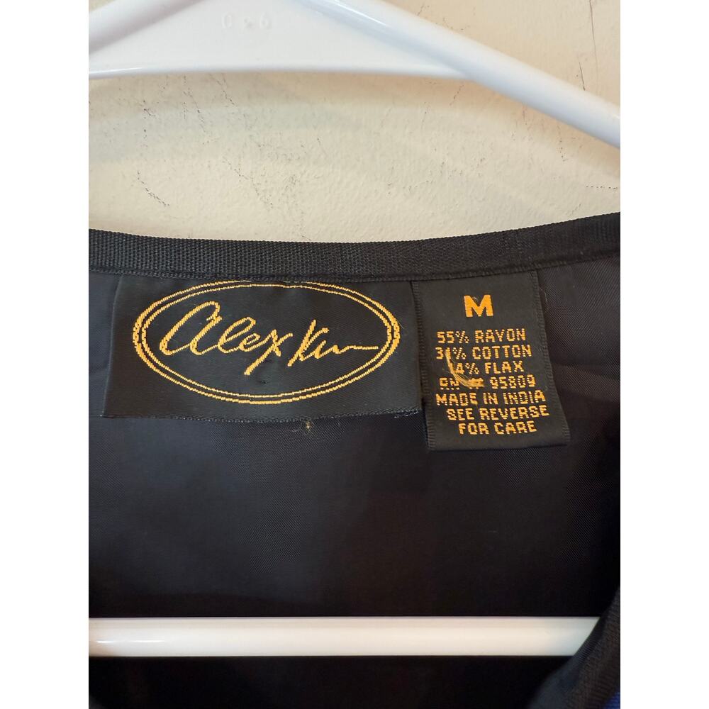 Alex Kim Multicolor Embroidered Patchwork Button … - image 5